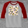 Raglan 3/4 Roundneck Shirt (Gray Body) Thumbnail