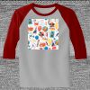 Raglan 3/4 Roundneck Shirt (Gray Body) Thumbnail