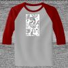 Raglan 3/4 Roundneck Shirt (Gray Body) Thumbnail