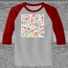 Raglan 3/4 Roundneck Shirt (Gray Body) Thumbnail