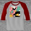 Raglan 3/4 Roundneck Shirt (Gray Body) Thumbnail