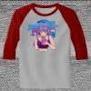 Raglan 3/4 Roundneck Shirt (Gray Body) Thumbnail