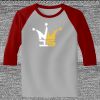 Raglan 3/4 Roundneck Shirt (Gray Body) Thumbnail