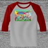 Raglan 3/4 Roundneck Shirt (Gray Body) Thumbnail