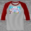 Raglan 3/4 Roundneck Shirt (Gray Body) Thumbnail