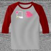 Raglan 3/4 Roundneck Shirt (Gray Body) Thumbnail