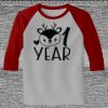 Raglan 3/4 Roundneck Shirt (Gray Body) Thumbnail