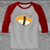 Raglan 3/4 Roundneck Shirt (Gray Body) Thumbnail
