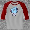 Raglan 3/4 Roundneck Shirt (Gray Body) Thumbnail
