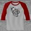 Raglan 3/4 Roundneck Shirt (Gray Body) Thumbnail
