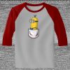 Raglan 3/4 Roundneck Shirt (Gray Body) Thumbnail