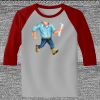 Raglan 3/4 Roundneck Shirt (Gray Body) Thumbnail