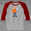 Raglan 3/4 Roundneck Shirt (Gray Body) Thumbnail