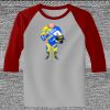 Raglan 3/4 Roundneck Shirt (Gray Body) Thumbnail