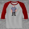 Raglan 3/4 Roundneck Shirt (Gray Body) Thumbnail