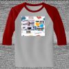 Raglan 3/4 Roundneck Shirt (Gray Body) Thumbnail