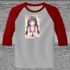 Raglan 3/4 Roundneck Shirt (Gray Body) Thumbnail
