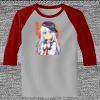 Raglan 3/4 Roundneck Shirt (Gray Body) Thumbnail