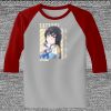 Raglan 3/4 Roundneck Shirt (Gray Body) Thumbnail