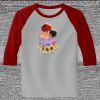 Raglan 3/4 Roundneck Shirt (Gray Body) Thumbnail