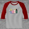Raglan 3/4 Roundneck Shirt (Gray Body) Thumbnail