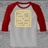 Raglan 3/4 Roundneck Shirt (Gray Body) Thumbnail